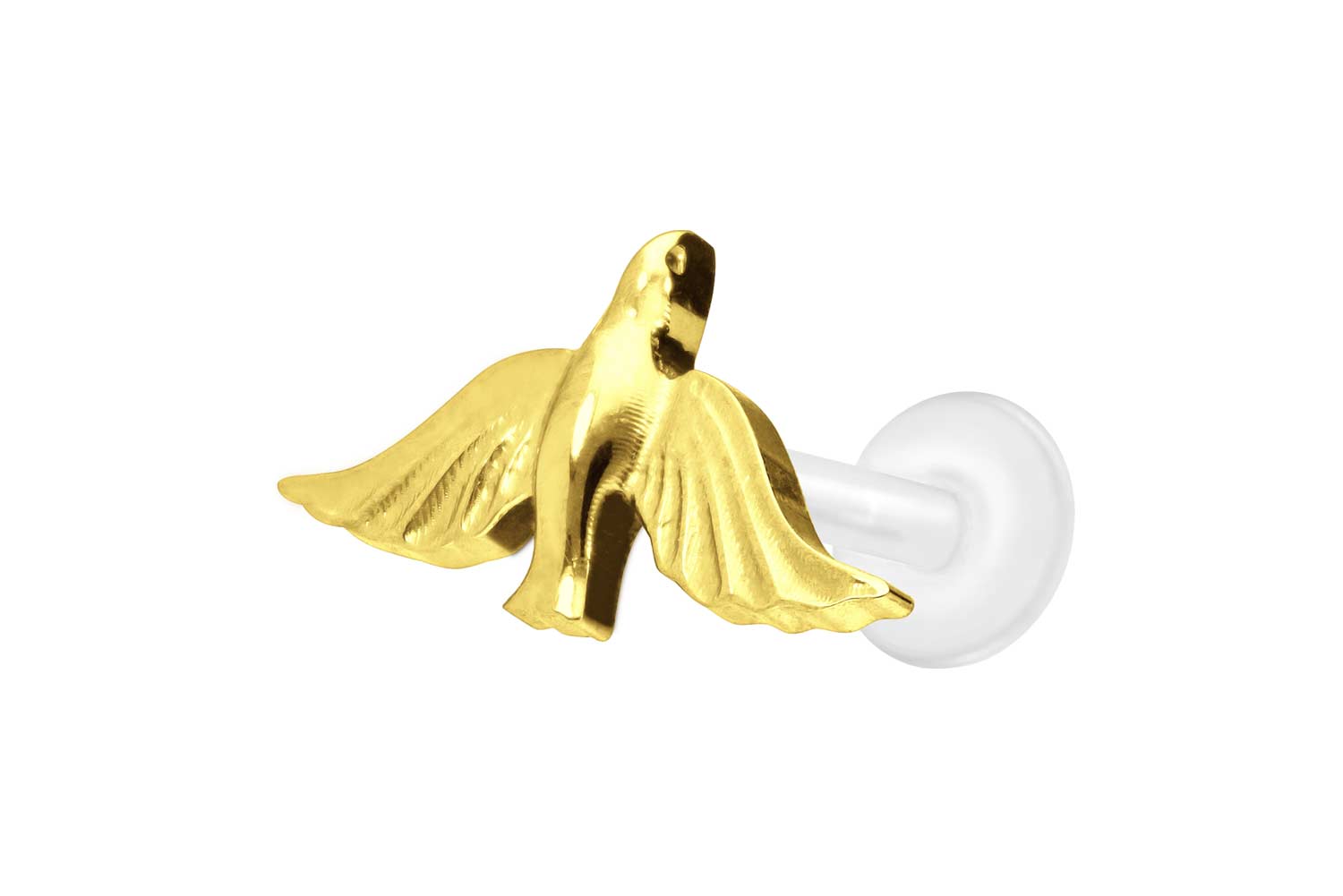 PTFE Labret Piercing mit Innengewinde + Titan-Aufsatz TAUBE